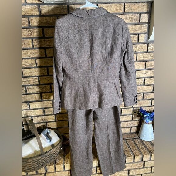 Iris setlakwe 100%‎ linen brown pants suit - Picture 6 of 14